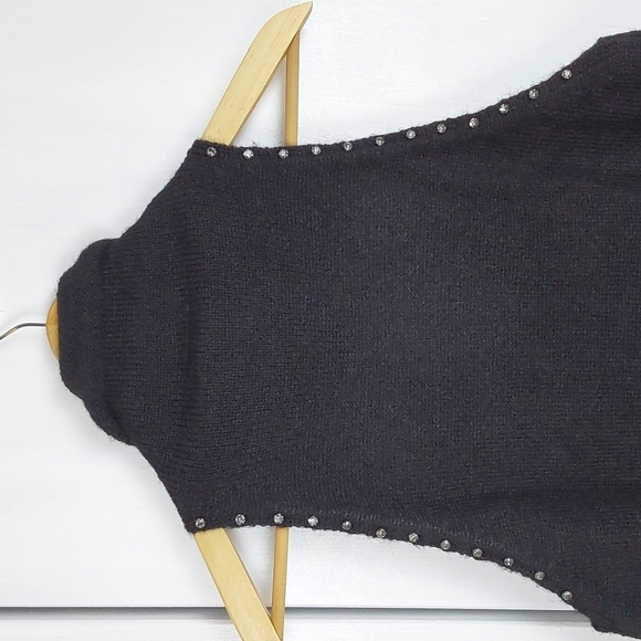 Scoop Black Sleeveless Rhinestone Dressy Layering knit stretch Shell Tank  Sz.XL - Picture 6 of 9
